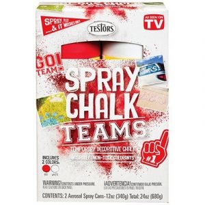 Spray Chalk Teams, Red & White, 12-oz., 2-Pk.