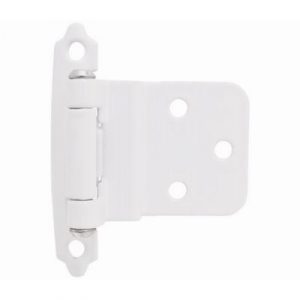 Cabinet Hinge, Self-Closing, White, 3/8 In. Inset, 2-Pk.