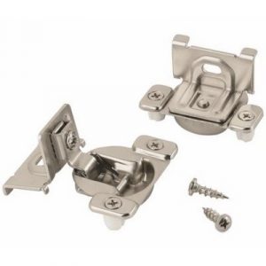 Concealed Cabinet Hinge, Nickel, 1/2 In. Overlay, 2-Pk.