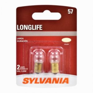57 Long Life Miniature Clear Bulb, 57LL BP2, 2-Pk.