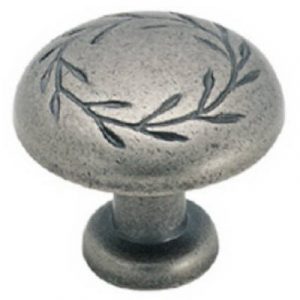 Nickel Leaf Cabinet Knob, 1-1/4 In. Round